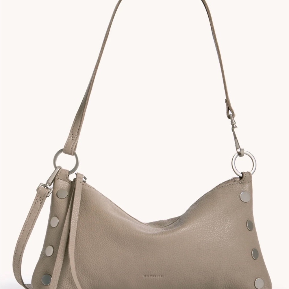 Hammitt Taupe Leather Shoulder Bag with Stud Accents NWTS/ matching wallet